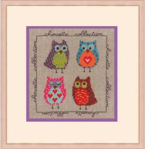 Le Bonheur des Dames Kreativset Le Bonheur des Dames Kreuzstich Set "Miniatur-Eulen-Sammlung", Zählmus, (embroidery kit by Marussia)