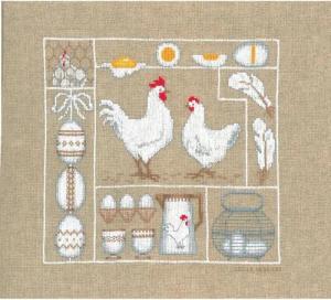 Le Bonheur des Dames Kreativset Le Bonheur des Dames Kreuzstich Set "Hühner und Eier", Zählmuster, 18, (embroidery kit by Marussia)