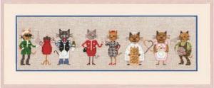 Le Bonheur des Dames Kreativset Le Bonheur des Dames Kreuzstich Set "Pariser Katzenfries", Zählmuster, (embroidery kit by Marussia)