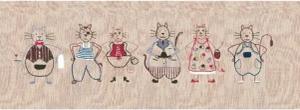 Le Bonheur des Dames Kreativset Le Bonheur des Dames Freestyle Stickpackung "Katzenfries II", Bild ged, (embroidery kit by Marussia)