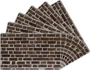 Wallario Frühstücksbrett Ziegelsteinwand in braun - Backsteine, ESG-Sicherheitsglas, (inkl. rutschfester Gummifüße 4mm, 6-St), 14x23cm