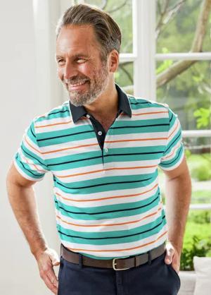 Kurzarm-Poloshirt Streifen