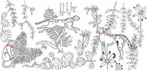 Le Bonheur des Dames Kreativset Le Bonheur des Dames Freestyle Stickpackung "Dschungeltiere", Bild ged, (embroidery kit by Marussia)