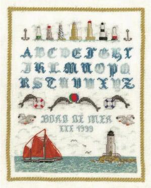 Le Bonheur des Dames Kreativset Le Bonheur des Dames Petit Point Stickpackung "Alphabet Seeufer", Zähl, (embroidery kit by Marussia)