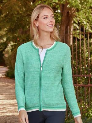 Reißverschluss-Strickjacke Baumw.