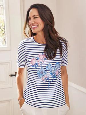 Rundhals-Shirt Viskose-Stretch