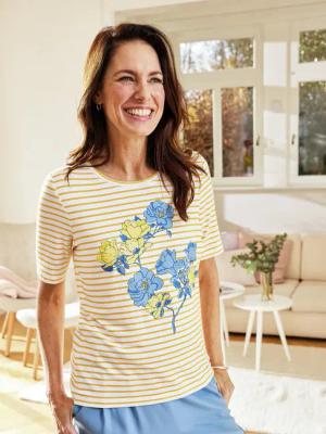Rundhals-Shirt Viskose-Stretch
