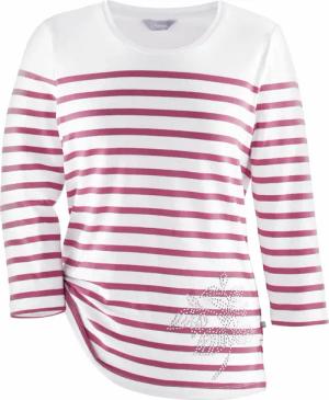 Rundhals-Shirt Streifenmuster