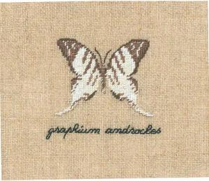 Le Bonheur des Dames Kreativset Le Bonheur des Dames Petit Point Stickpackung "Weiße Schmetterlingsmin, (embroidery kit by Marussia)