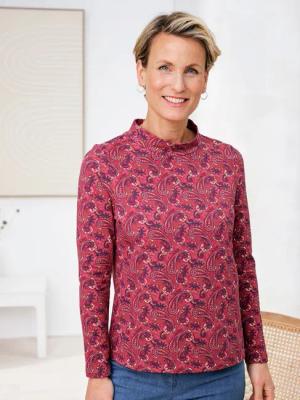 Stehkragen-Shirt Pfirsichweich
