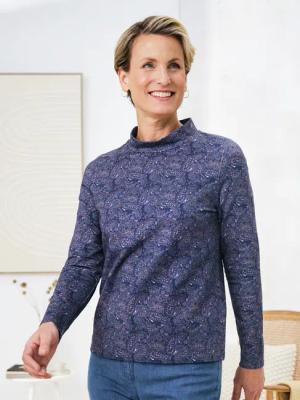 Stehkragen-Shirt Pfirsichweich