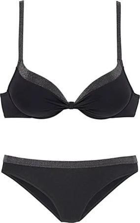 JETTE Push-Up-Bikini mit glitzernden Einsätzen