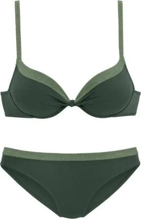 JETTE Push-Up-Bikini mit glitzernden Einsätzen