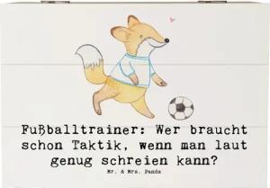 Mr. & Mrs. Panda Dekokiste 22 x 15 cm Fußballtrainer Motivation - Weiß - Geschenk, lustiges Fußb (1 St), Stilvolles Design