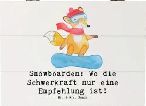 Mr. & Mrs. Panda Dekokiste 25 x 18 cm Snowboarden: Wo die Schwerkraft nur eine Empfehlung ist! - (1 St), Robust und stilvoll