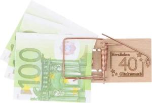 Spruchreif® Spardose Mausefalle, Geschenkidee zum Geburtstag, Lustiges Geldgeschenk, (1-tlg)