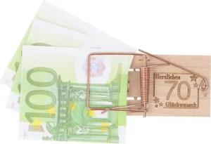 Spruchreif® Spardose Mausefalle, Geschenkidee zum Geburtstag, Lustiges Geldgeschenk, (1-tlg)