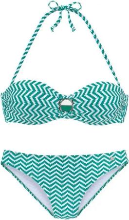 JETTE Bügel-Bandeau-Bikini mit Zier-Accessoires