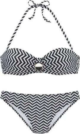 JETTE Bügel-Bandeau-Bikini mit Zier-Accessoires