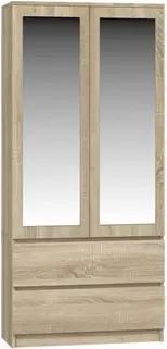 ibonto Kleiderschrank Wäscheschrank Bekleidungsschrank mit 2 Spiegeln Viel Stauraum
