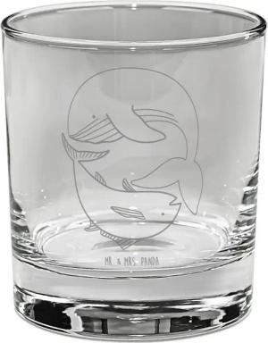 Mr. & Mrs. Panda Glas Walfisch Thunfisch - Transparent - Geschenk, Ginglas, Gute Laune, Gin, Premium Glas, Hochwertige Gravur