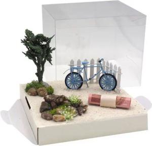 ZauberDeko Geschenkbox Geldgeschenk Verpackung Urlaub Fahrrad Blau Gutschein Weihnachten