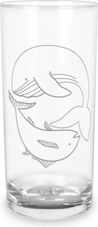 Mr. & Mrs. Panda Glas Walfisch Thunfisch 400 ml - Transparent - Geschenk, Tiere, lustige Sp, Premium Glas, Beeindruckende Gravur