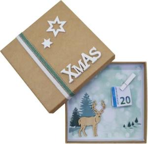 ZauberDeko Geschenkbox Geldgeschenk Verpackung Hirsch Natur Weihnachtsgeschenk Gutschein