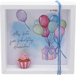 ZauberDeko Geschenkbox Geldgeschenk Verpackung Geburtstag personalisiert MIT NAMEN Luftballon