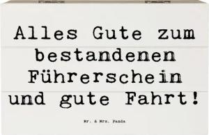 Mr. & Mrs. Panda Dekokiste 19 x 12 cm Spruch Erste Erfahrungen im Straßenverkehr - Weiß - Gesche (1 St), Hohe Stabilität.