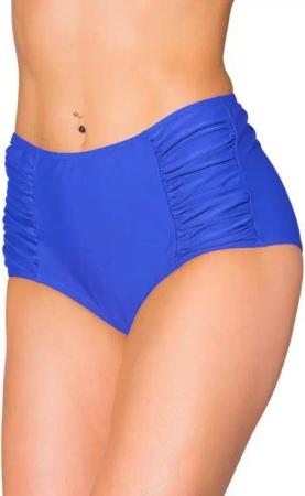 Aquarti Bikini-Hose Aquarti Damen Bikinihose mit Hoher Taille und Raffung