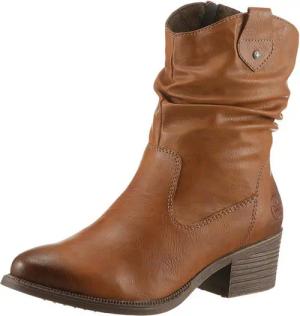 Rieker Westernstiefelette, Cowboyboots, slouchy Schaft, Blockabsatz, mit Innen-Reißverschluss