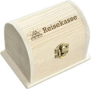 Geburtstagsfee Geschenkbox Personalisierte kleine Schatztruhe, graviert, für Geld- & Gutscheine, Holzkiste mit Scharnier & Metallschloss, 10,5x6,5x7cm