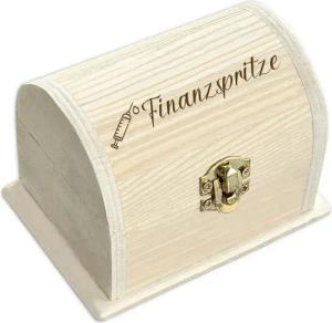 Geburtstagsfee Geschenkbox Personalisierte kleine Schatztruhe, graviert, für Geld- & Gutscheine, Holzkiste mit Scharnier & Metallschloss, 10,5x6,5x7cm