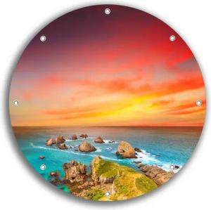 Wallario Sichtschutzzaunmatten Himmel am Abend, rund