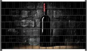 Wallario Sichtschutzstreifen Rotwein-Flasche am Abend, für Stabmattenzäune geeignet