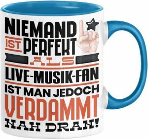 Trendation Tasse Live-Musik-Fan Geschenk Tasse Lustige Geschenkidee für Live-Musik-Fan