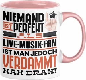 Trendation Tasse Live-Musik-Fan Geschenk Tasse Lustige Geschenkidee für Live-Musik-Fan