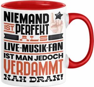 Trendation Tasse Live-Musik-Fan Geschenk Tasse Lustige Geschenkidee für Live-Musik-Fan