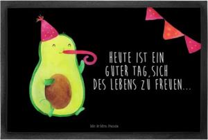 Mr. & Mrs. Panda Fußmatte Avocado Party - Schwarz - Geschenk, Veggie, Fußabtreter, Schmutzfangm, Höhe: 0.6 mm