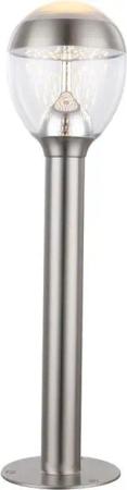 GLOBO LIGHTING Stehlampe, LED-Leuchtmittel fest verbaut, Warmweiß, Außenleuchte Stehlampe Standleuchte Garten Edelstahl Sockelleuchte