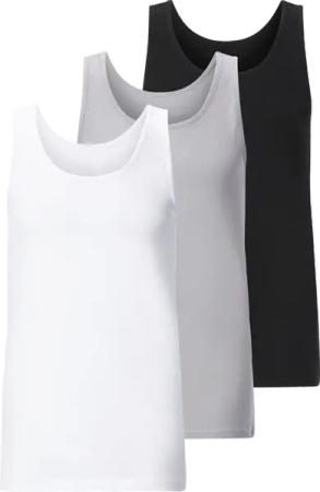 3er Pack Unterhemd VESTELLO Babista weiß schwarz grau