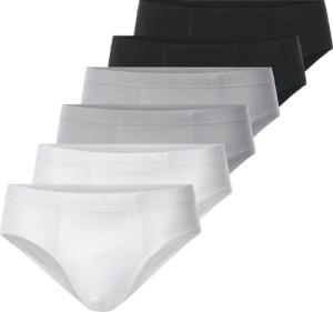 6er Pack Sportslip VERANETTI Babista weiß schwarz grau