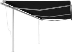 furnicato Markise Automatisch Einziehbar mit Pfosten 6x3 m Anthrazit (1-St)
