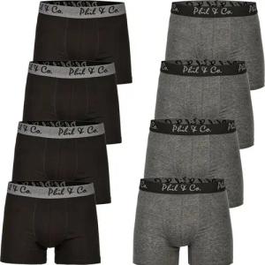 Phil & Co. Boxershorts PHIL & Co Berlin 8er Pack Herren Boxershorts Pants Trunk Unterhosen Jersey S - 4XL schwarz anthrazit grau (1-St)