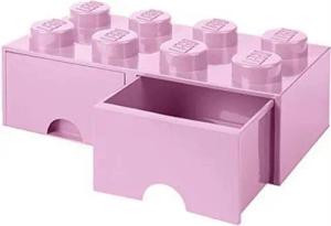 Room Copenhagen Aufbewahrungsdose LEGO® Storage Brick 8 Rosa, mit 2 Schubladen, Baustein-Form, stapelbar