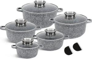 Edenberg Topf-Set Topfset Suppentopf Kochtopf Keramik Marmor Induktionstöpfe GLASDECKEL, Aluminiumguss (sehr hochwertig, 10-tlg., Zeitloses Design des Topfsets. Eine ideale Geschenkidee)