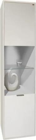 SKS-Online Standvitrine Mailo, B46xH195xT42cm, Glas- & Holzeinlegeböden, uni weiß Vitrine