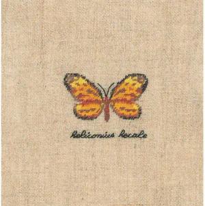 Le Bonheur des Dames Kreativset Le Bonheur des Dames Petit Point Stickpackung "Gelbe Schmetterlingsmin, (embroidery kit by Marussia)
