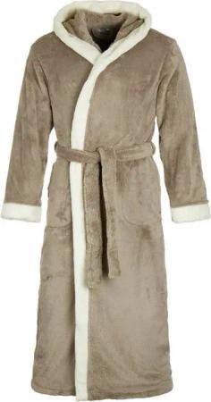 Di Vadini Bademantel Di Vadini UNISEX Herren Damen Bademantel PRATO mit Kapuze, wadenlang, Polyester, Weitenverstellung